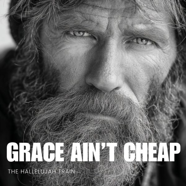 Grace Ain't Cheap cover: a black and white portrait of a bearded man